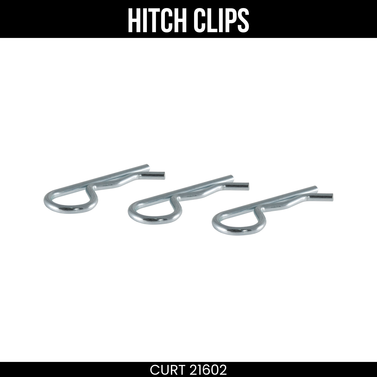 CURT Trailer Hitch Clips for 1/2 or 5/8 Inch Pins Three Pack 21602