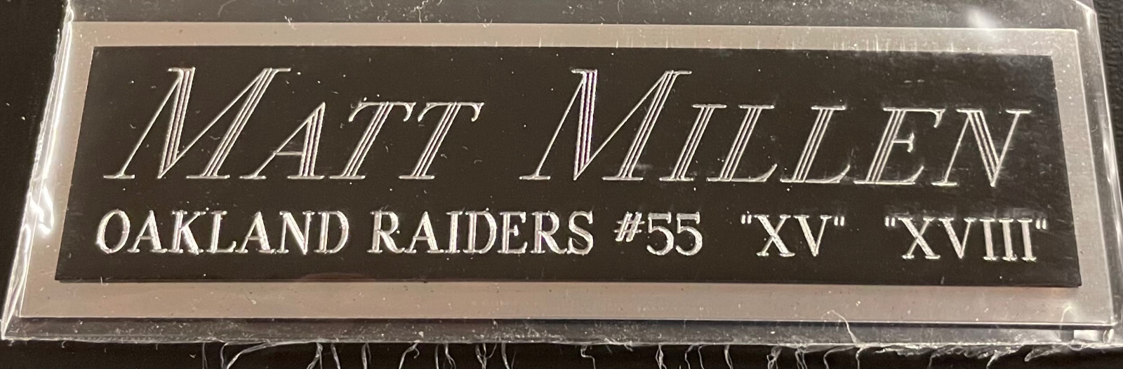 MATT MILLEN RAIDERS NAMEPLATE FO AUTOGRAPHED SIGNED FOOTBALL-HELMET-JERSEY-PHOTO