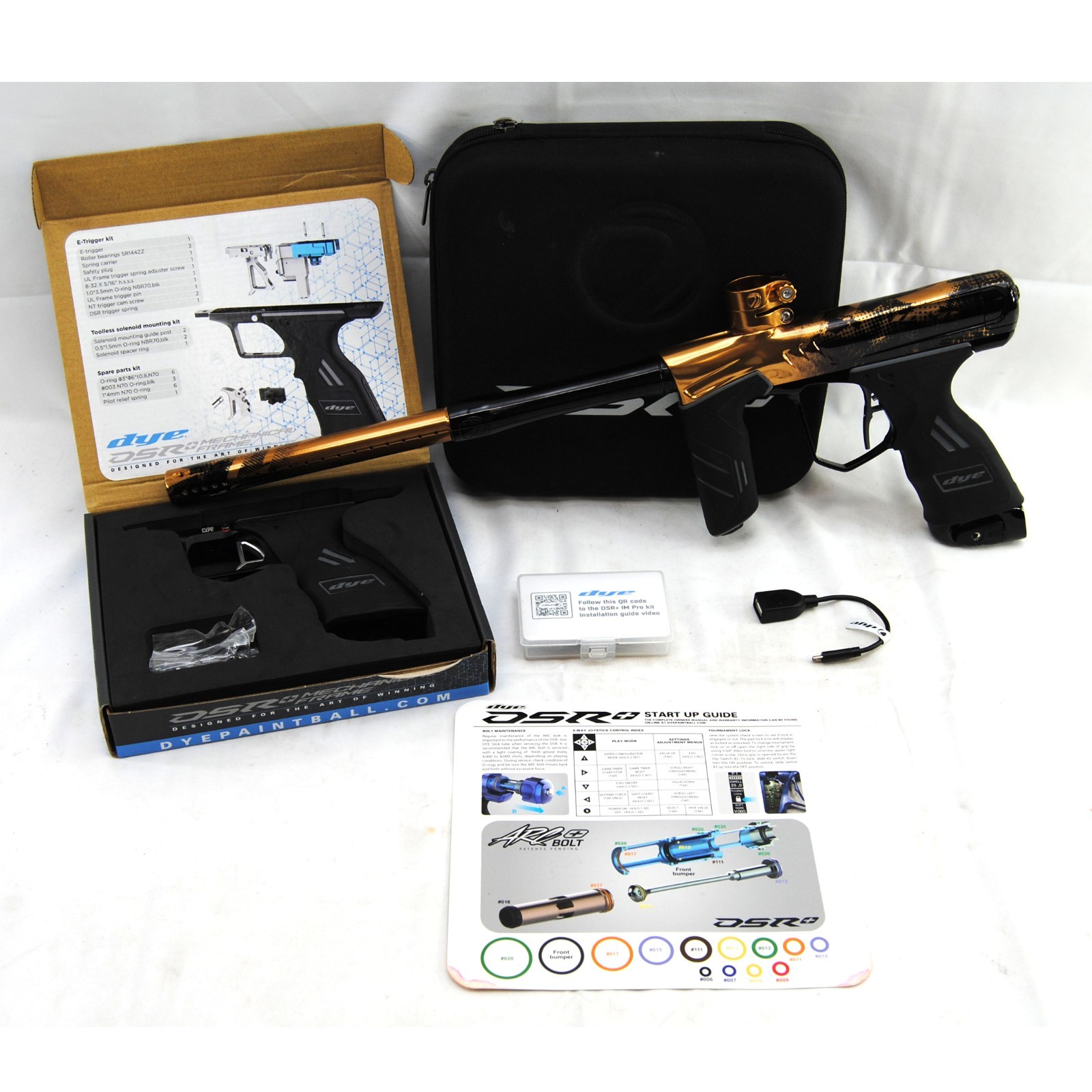 Used Dye Paintball DSR+ w/ Mech Frame Speedball Gun Marker Blackout Copper