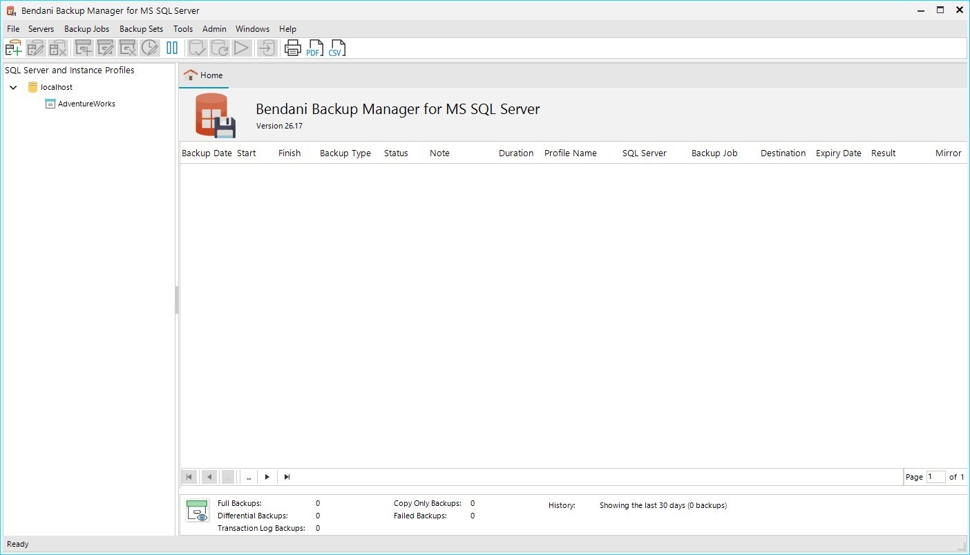 Bendani Backup Manager for Microsoft SQL Server, Full Perpetual License.