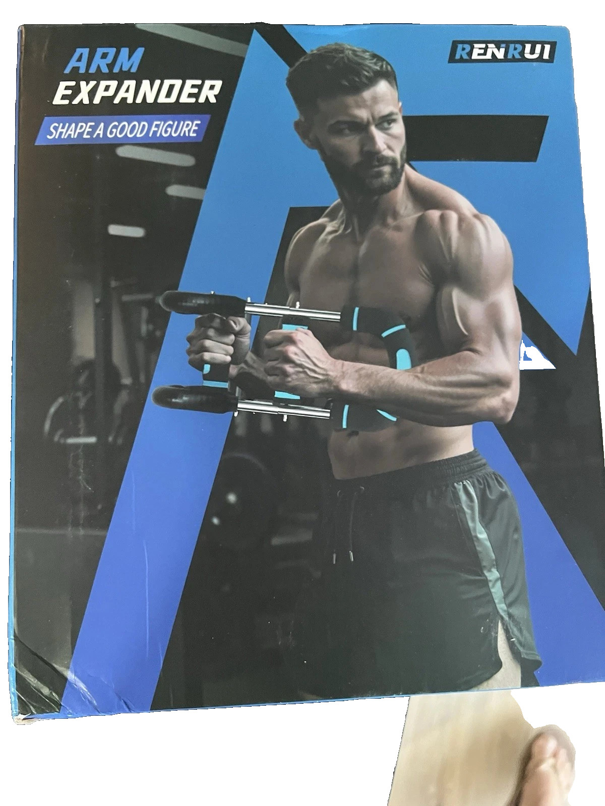 REN RUI Adjustable Arm Expander Strength Training Arm Curl Black Blue new opened