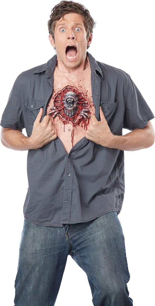 Parasite Chest Cover Alien Fancy Dress Up Halloween Adult Costume Accessory