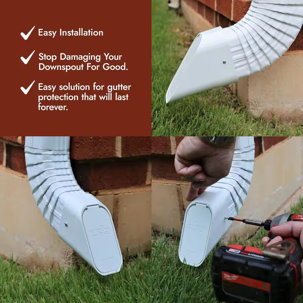 Type B 3 In. X 4 In. White Plastic Downspout Extension