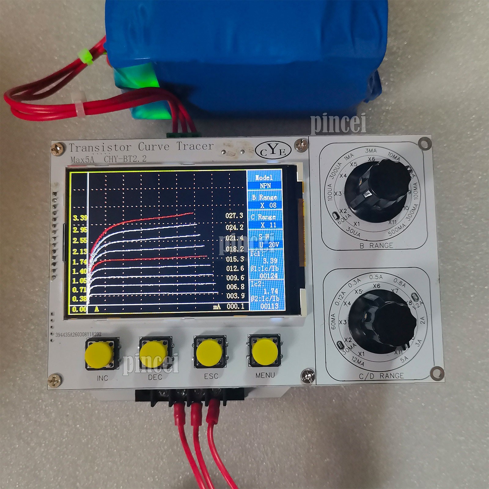 Upgraded Version 110V-220V Transistor Characteristic Curve Tester w/Testing Base