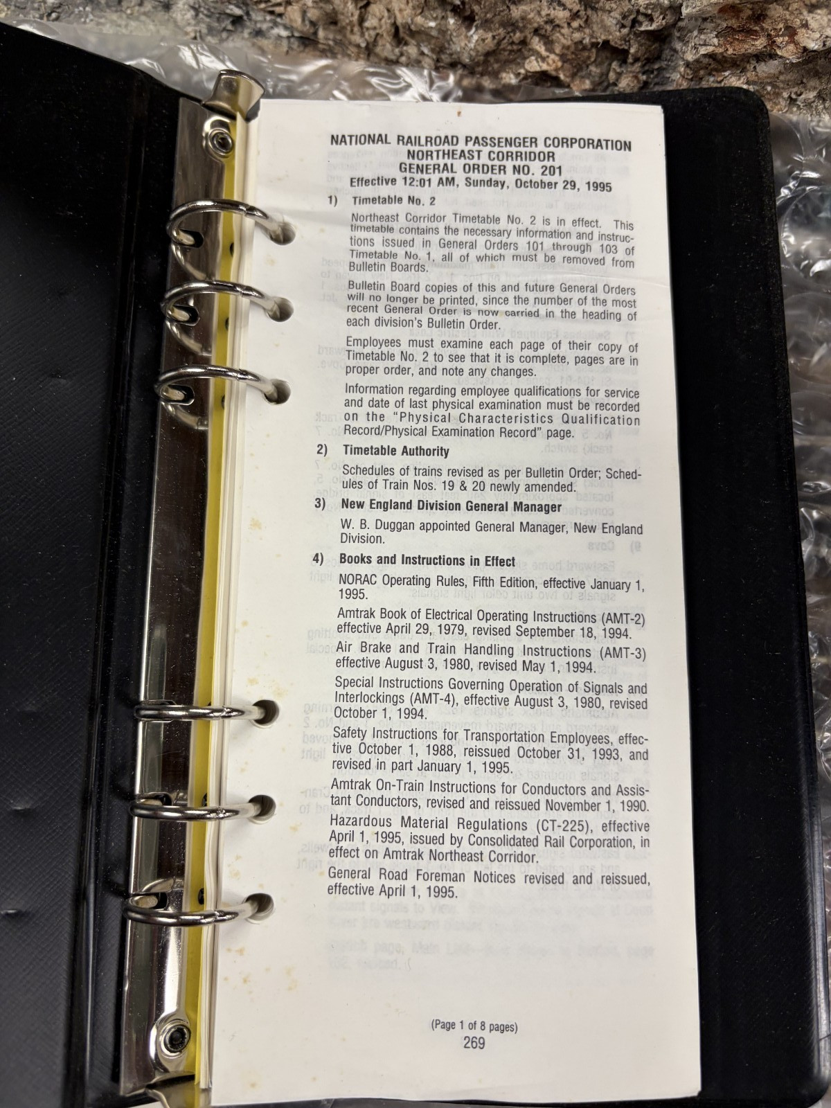 Amtrak Northeast Corridor Employee Timetables 1993 1995