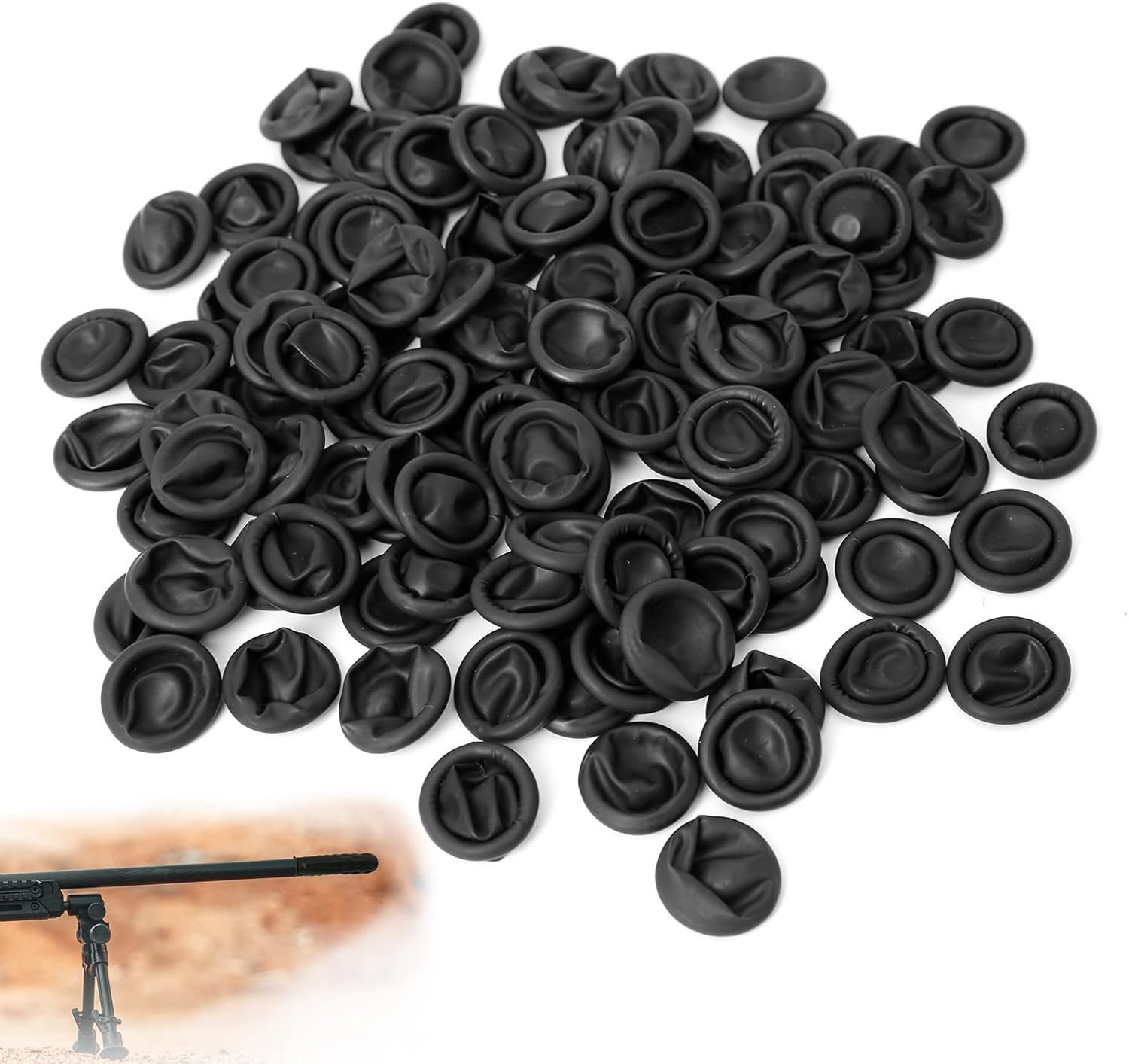 Rifle Muzzle Cover, Black Flexible Latex Rifle Barrel Cover, Perfect Gun Mainten