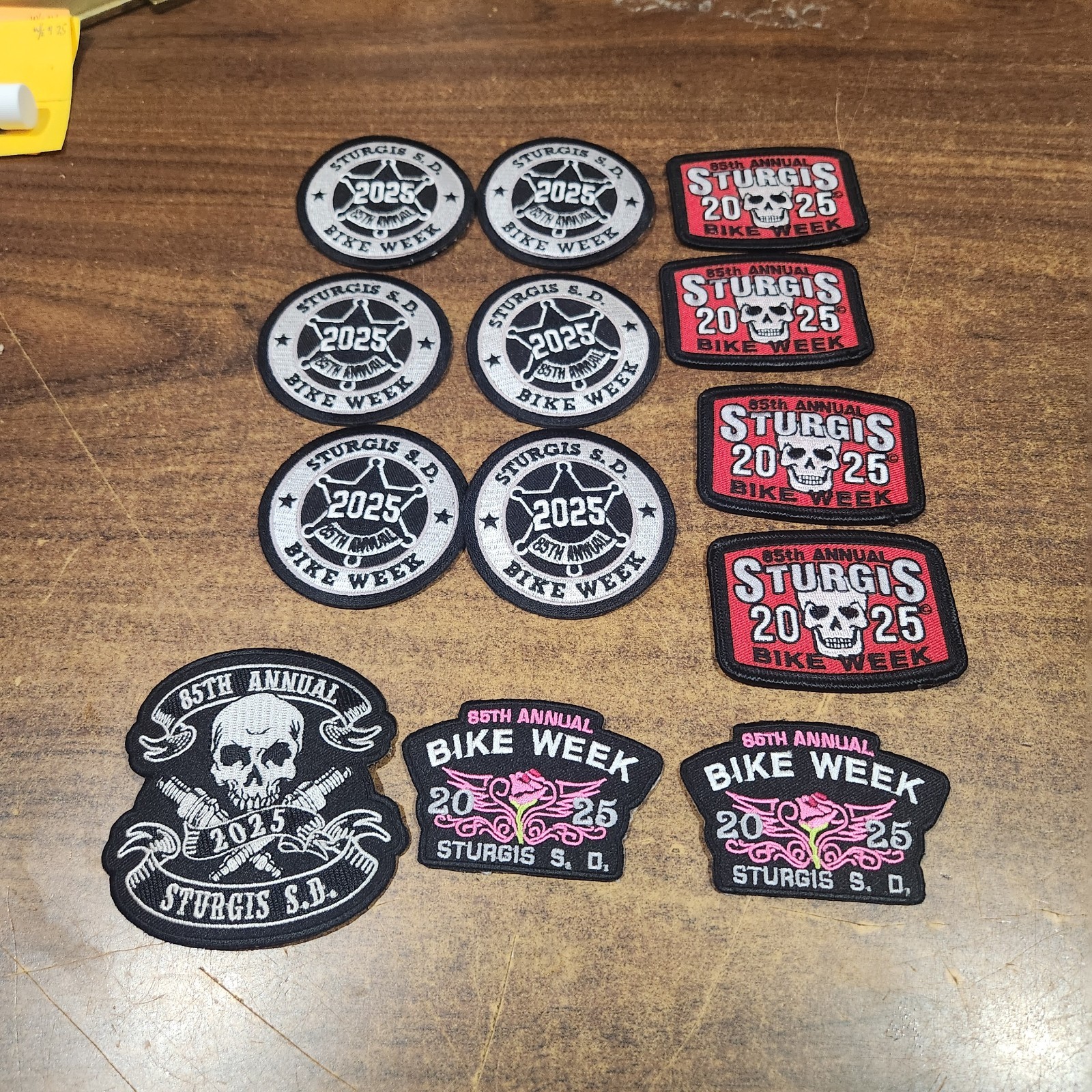 NEW 2025 STURGIS BIKE WEEK PATCH, 85TH ANNUAL SKULL LOT OF 13