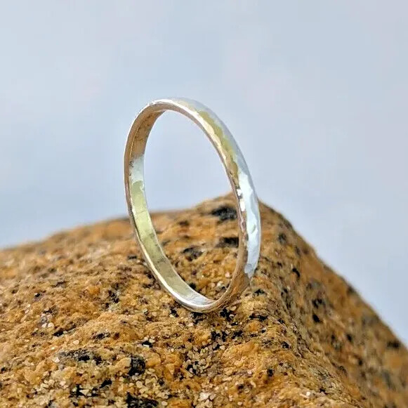 2mm Cornish Silver Hammered Ring