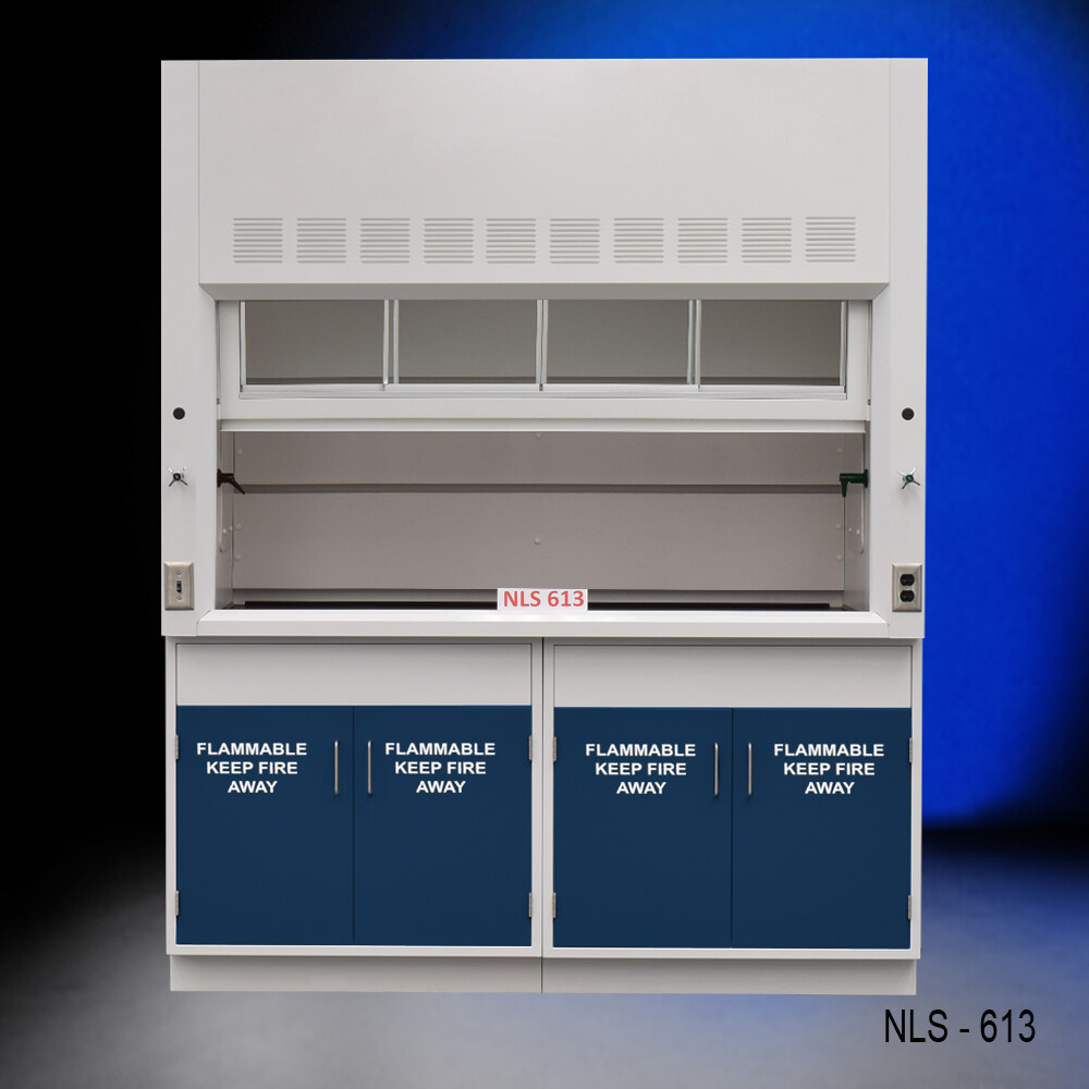 Fisher American 6' Laboratory Fume Hood w/ Flammable Storage Cabinets  / E2-128