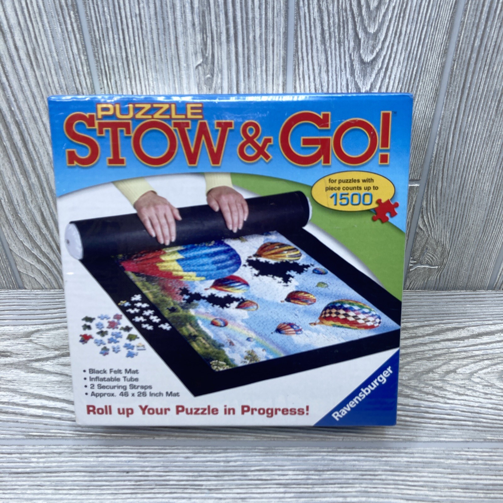 Ravensburger Puzzle Stow and Go Storage Roll Up Mat Fits 1500 Pcs 46x26”, NEW