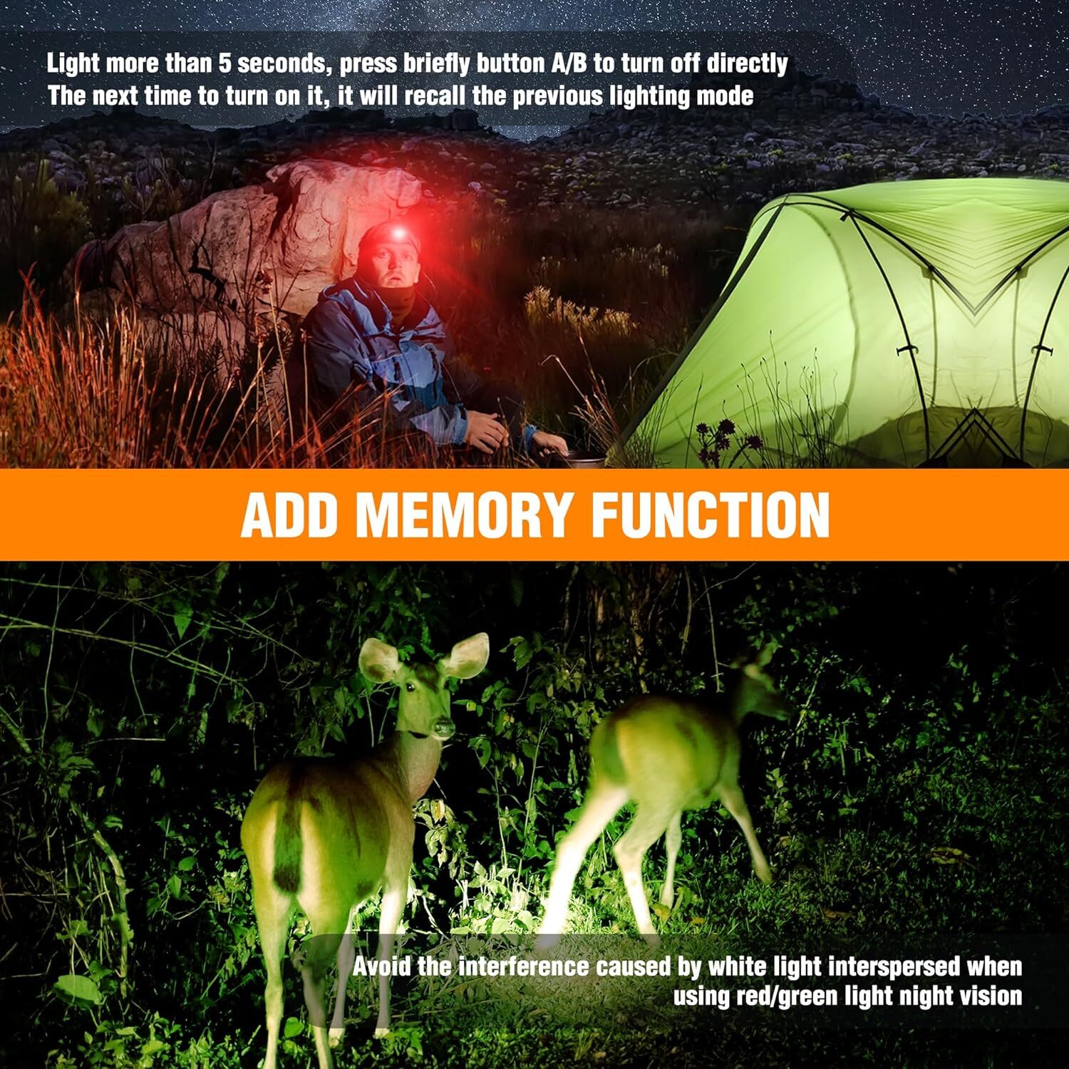 EverBrite Rechargeable Headlamp-Blue 7 Modes Running 350 Lumens Memory Function