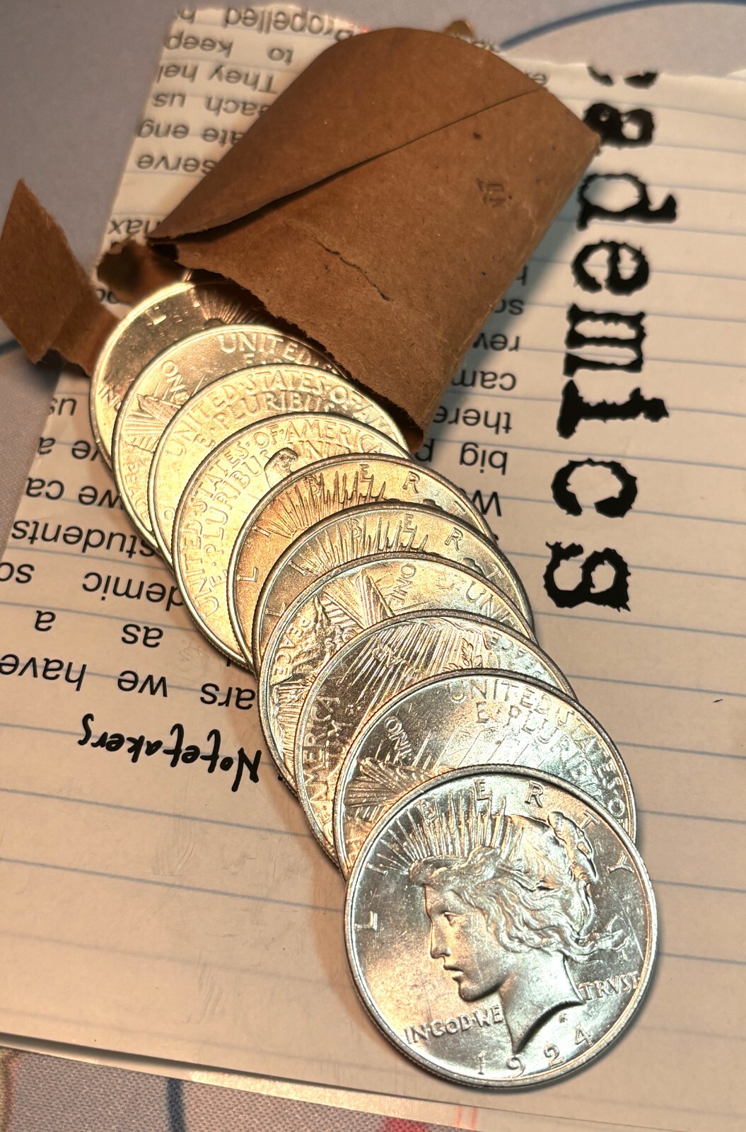 PEACE DOLLAR GEM UNCIRCULATED TO CHOICE BU FROM ORIGINAL ROLL MIXED DATES COINS