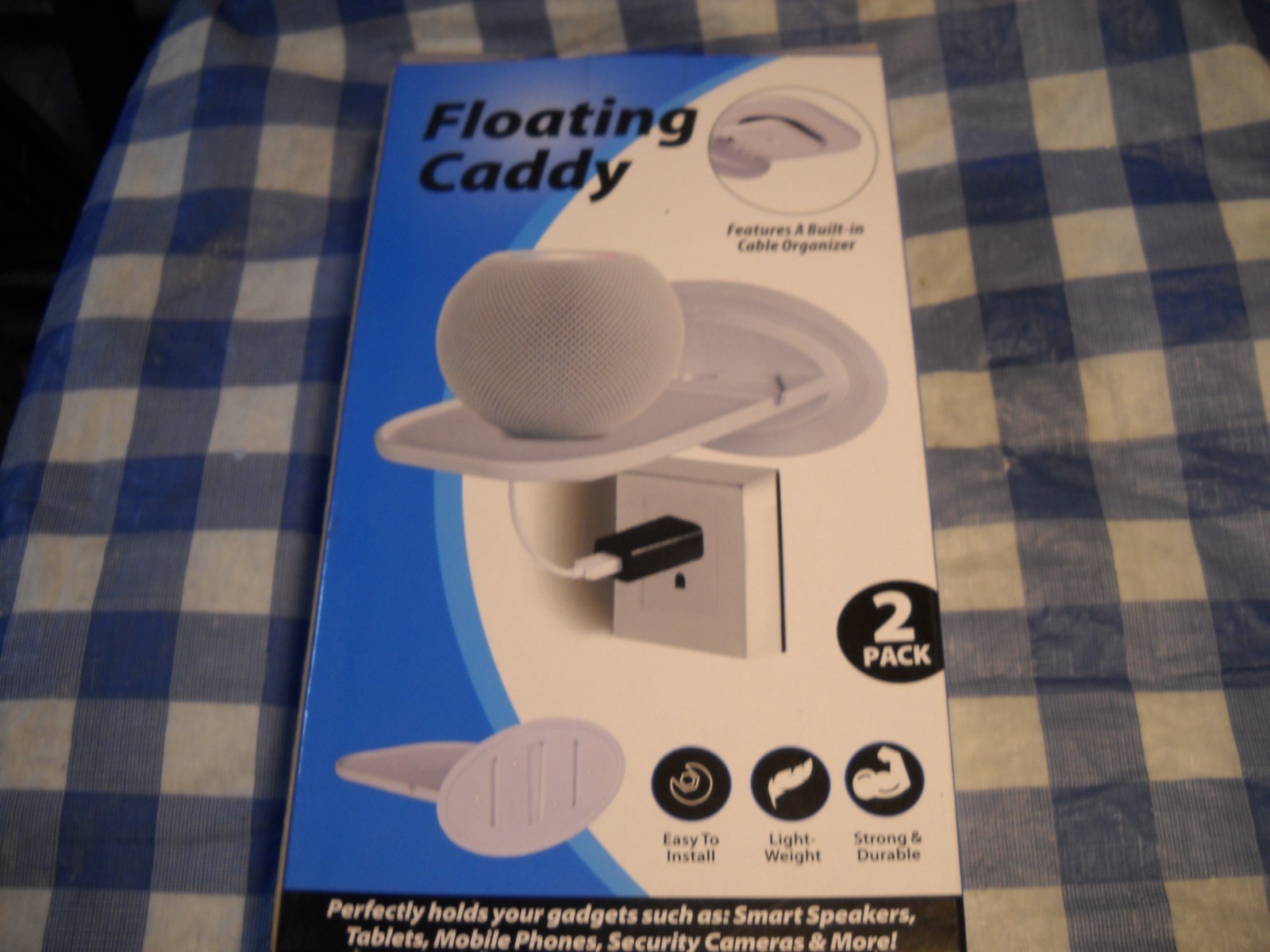 Floating Caddy Holds Up To 10lbs , 2 Pack , Double Sided Adhesive