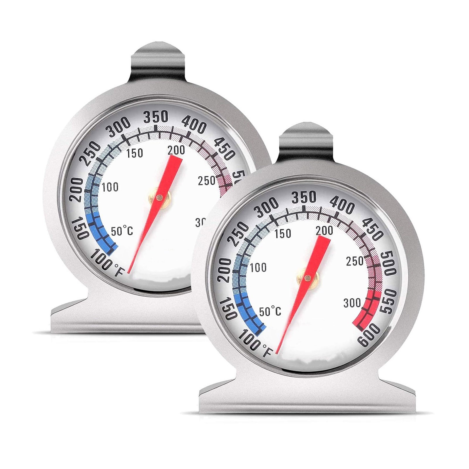 2PCS Professional Oven Thermometer 50-300°C/100-600°F Stainless Steel Gauge