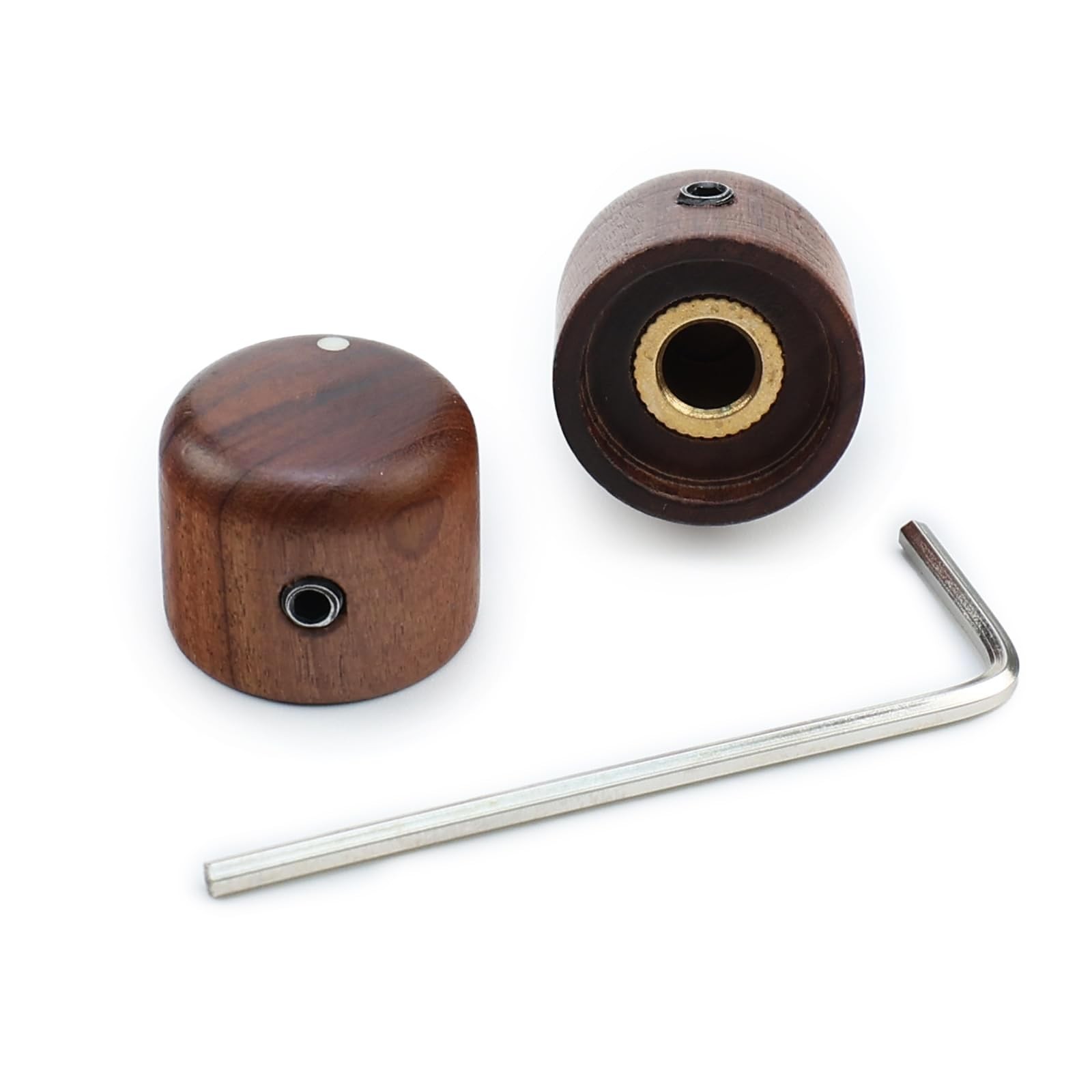 2Pcs Rose Wood Guitar Volume Tone Knobs with 6mm（15/64"） Brass Hol