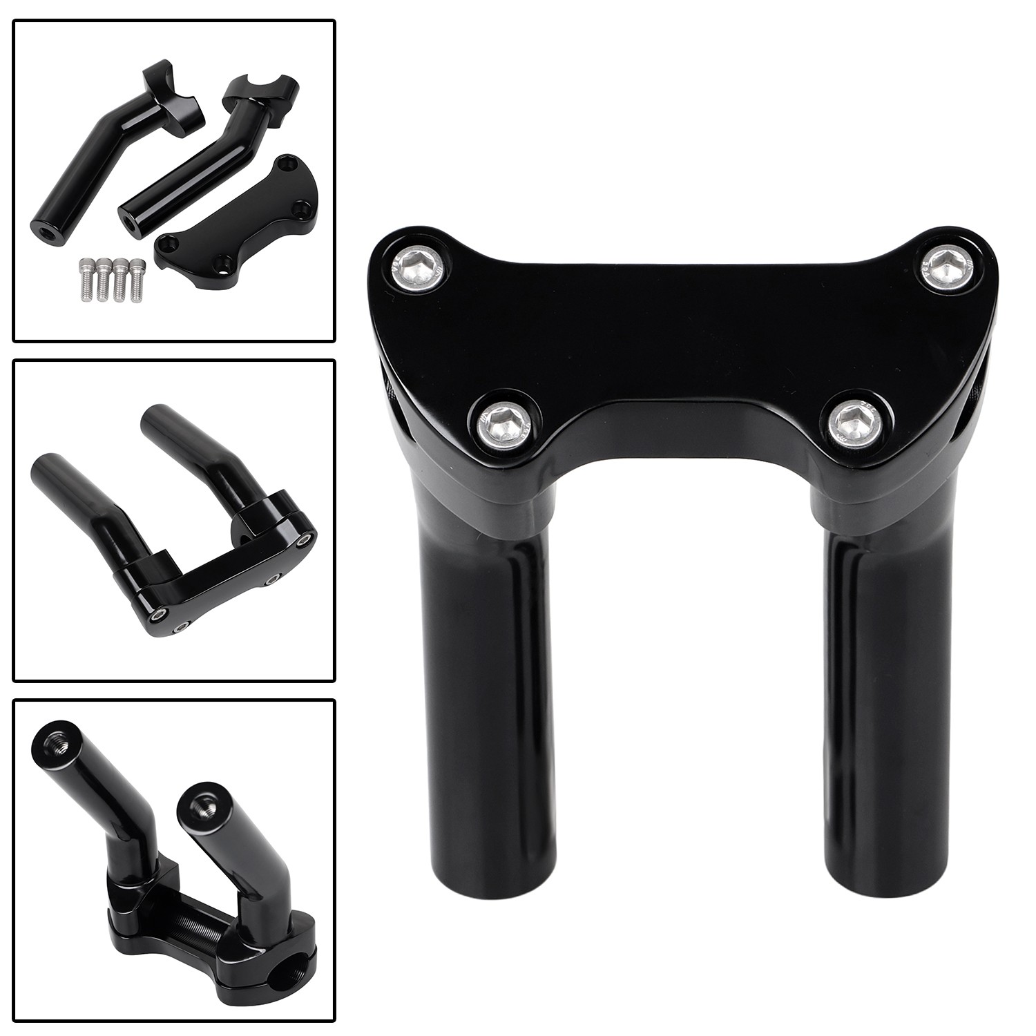 5.5" Handlebar Risers 1" Top Clamp For Harley Road Glide King Fat Boy Sportster