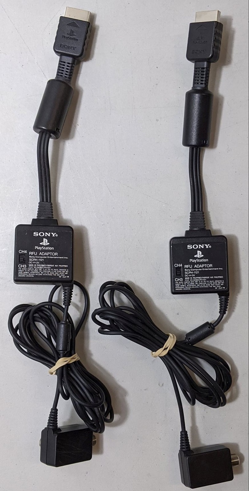 Lot of 2 Sony PlayStation PS1 PS2 RF Adapter SCPH-1121 TV RFU Switch Bundle