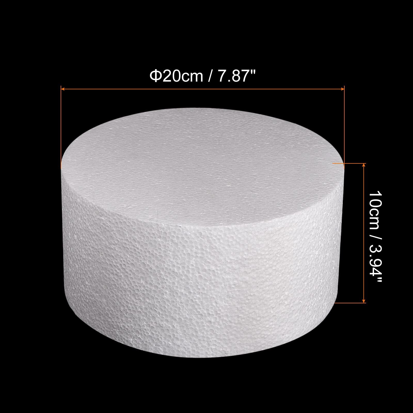 Round Foam Cake Dummy 4 Inch x 8 InchHxD Circle Dummy Cake Set for Wedding Ca...