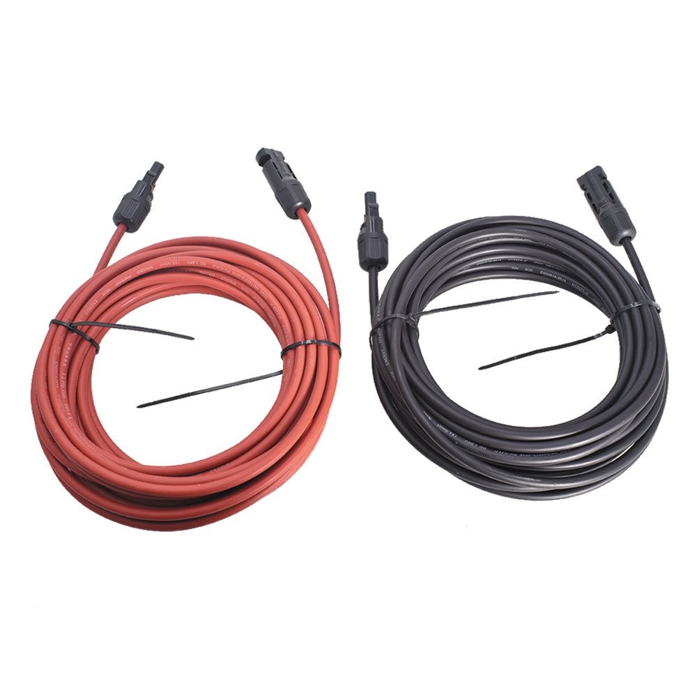Wire Connector 10AWG Black + Red Solar Panel Extension Cable 30Ft