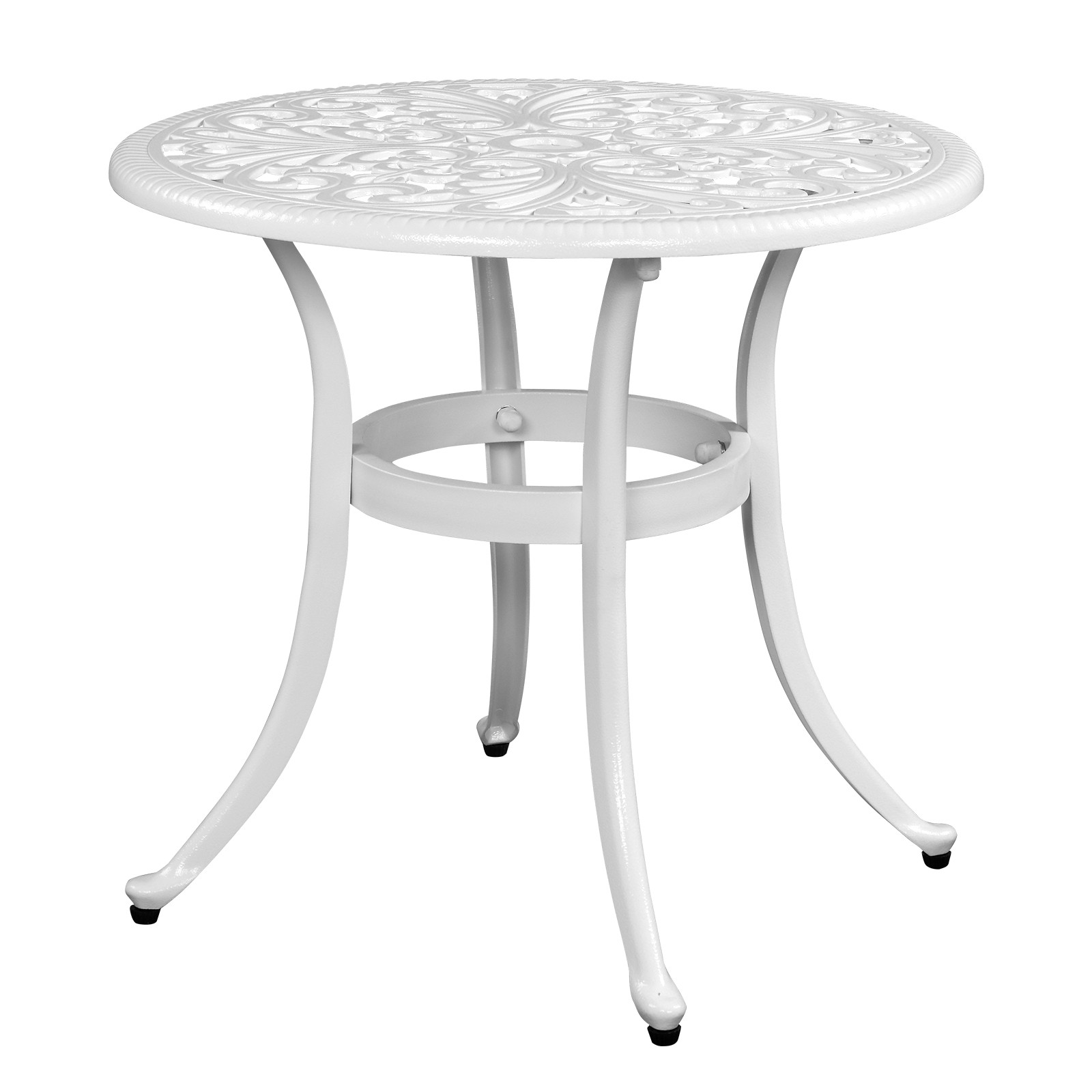 Phoenix Cast Aluminum Round Table, Patio End Table, Side Table