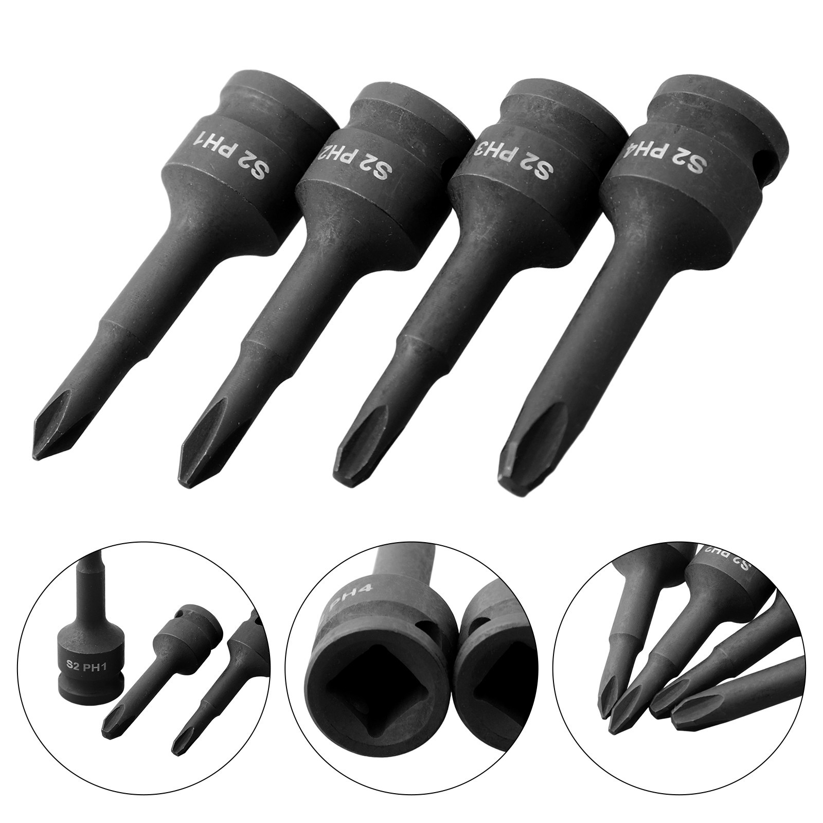 Versatile Socket Adapter Head PH1 PH2 PH3 PH4 3/8 Inch for Hexagon Socket