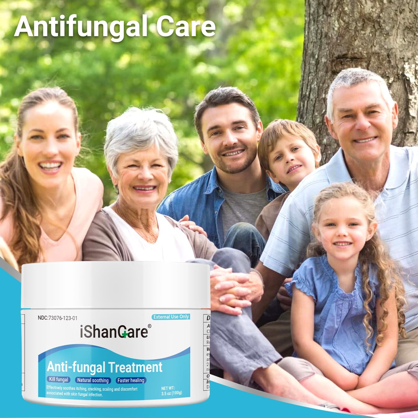 ishancare Antifungal Cream, All Natural Herbal Anti 3.53 Ounce(100g), White