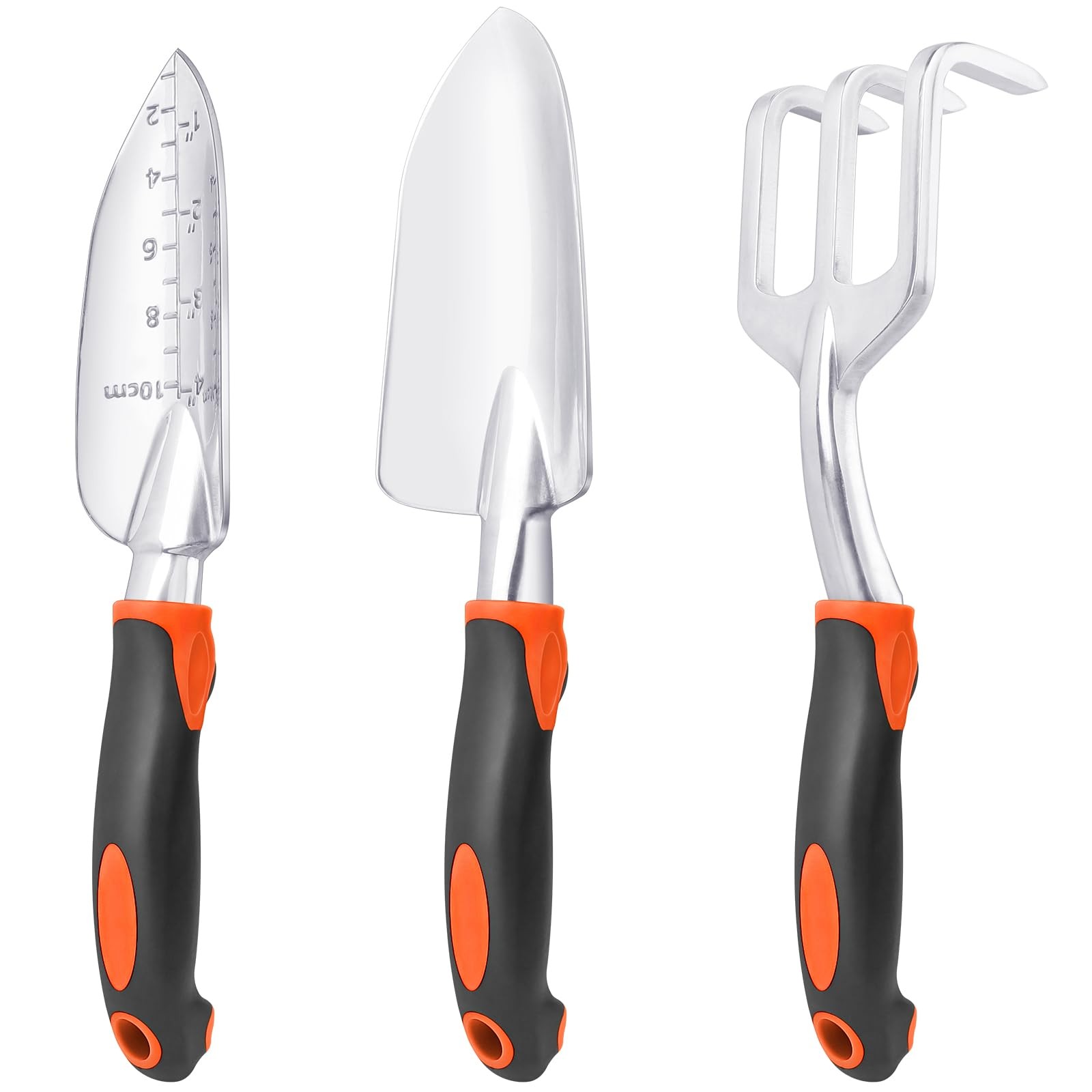 Garden Tools Set, 3 Pack Heavy Duty Gardening Set Include Orange