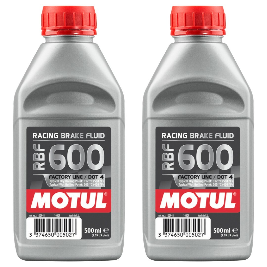 Motul (2) .5L RBF 600 Factory Line Full Synthetic Racing DOT 4 Brake Fluid