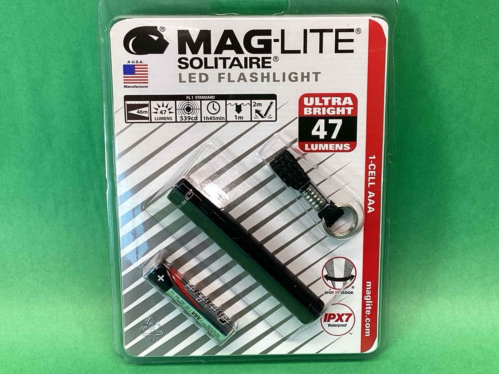 NEW Maglite LED AAA Solitaire BLACK Keychain Flashlight SJ3A016 MADE IN USA 🇺🇸