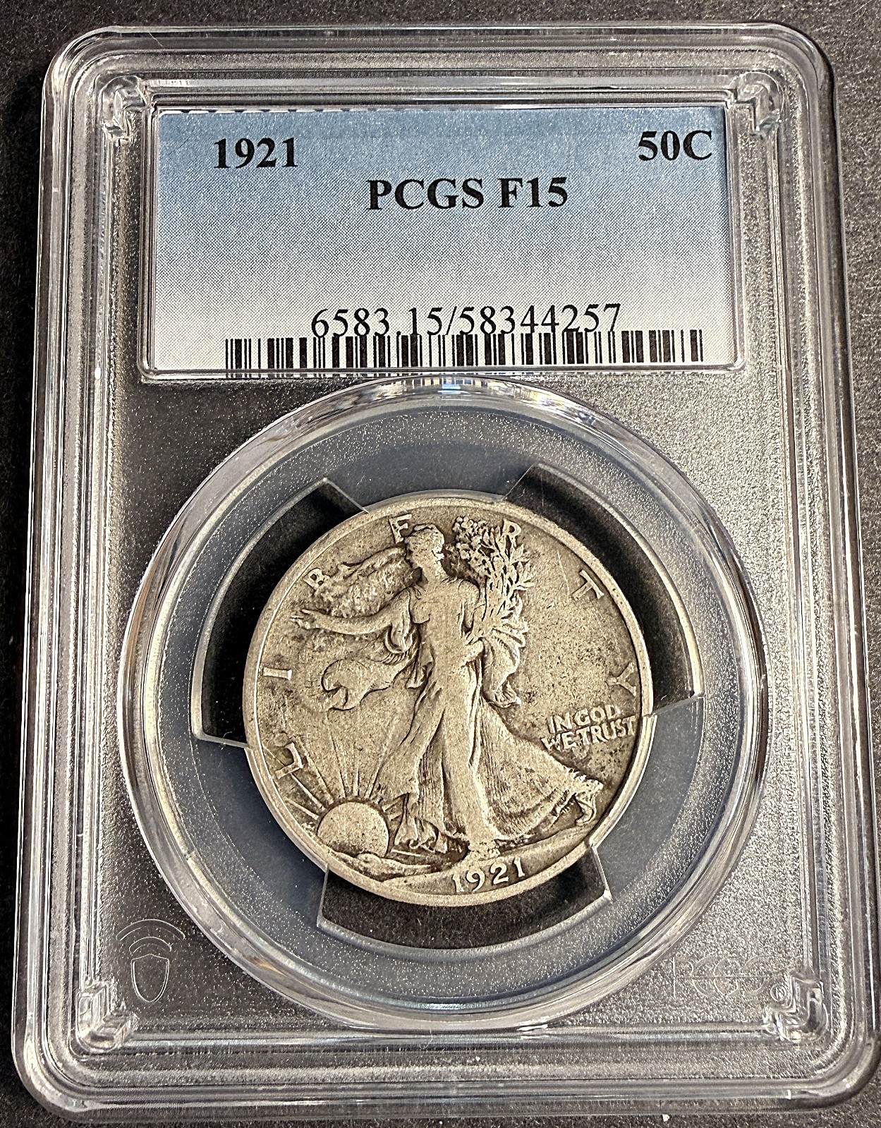 1921 Walking Liberty Half Dollar, F15 PCGS, (21218)