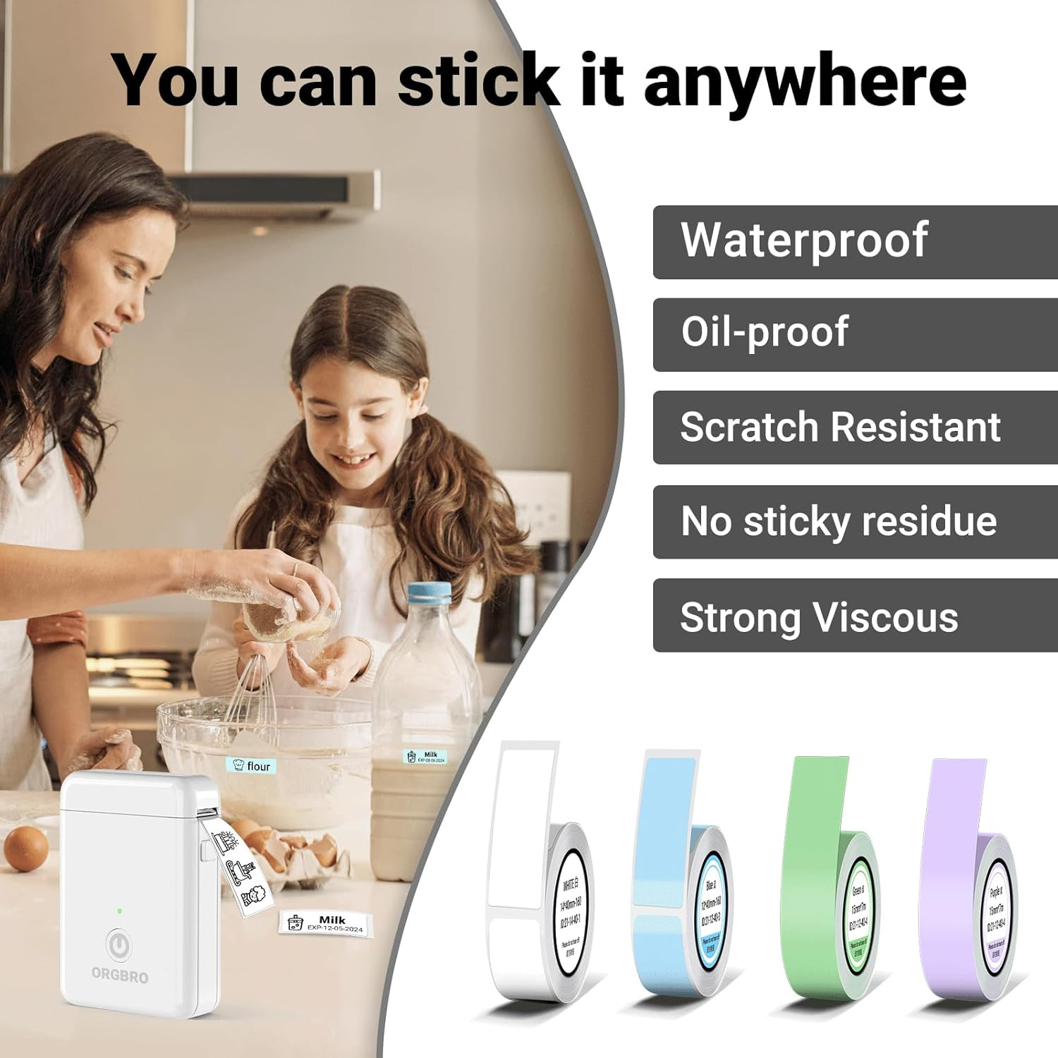 Label Maker Machine with Tape, X1 Portable Bluetooth Mini Label Printer, Support
