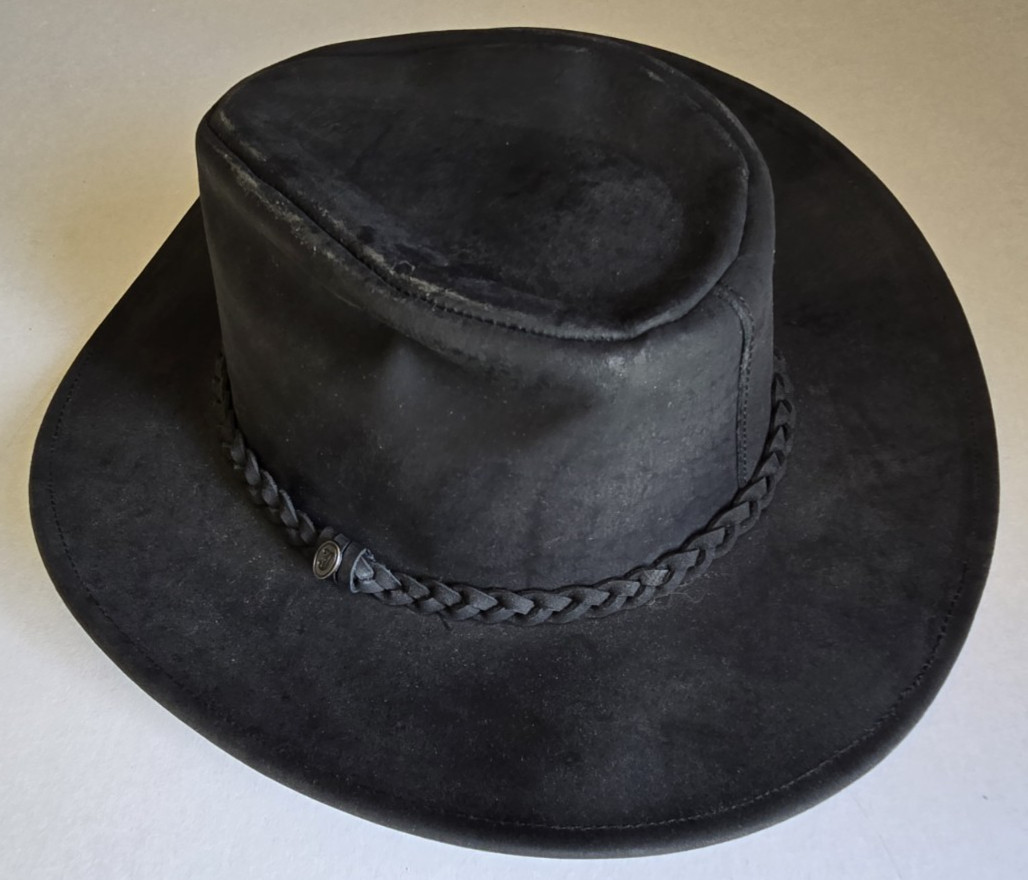 Jaxon Black 100% Leather Hat Large