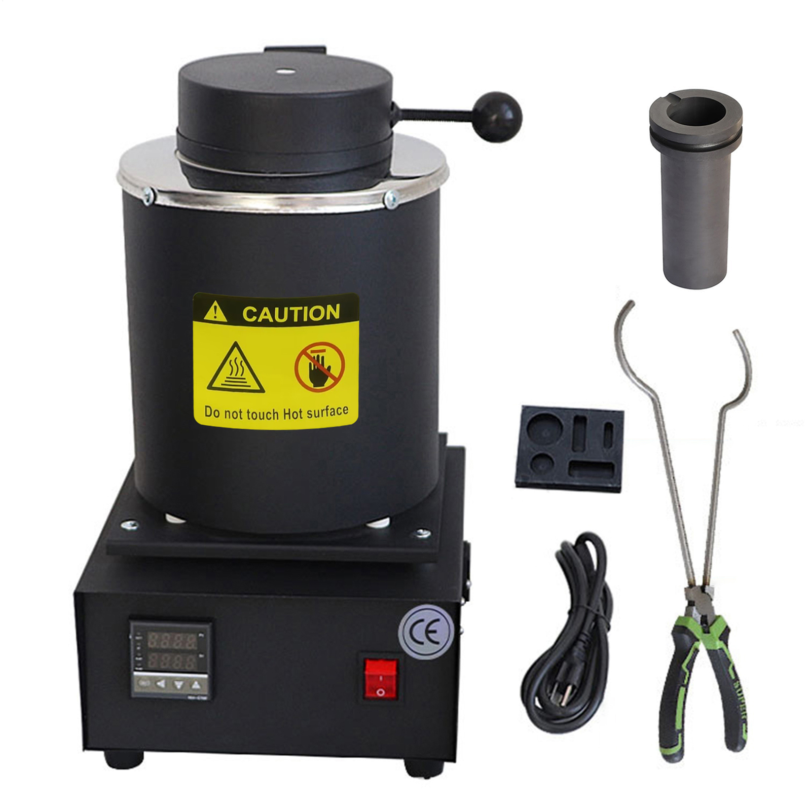 Gold Melting Furnace — 1400W 2102℉ Digital Electric Melting Furnace Black-