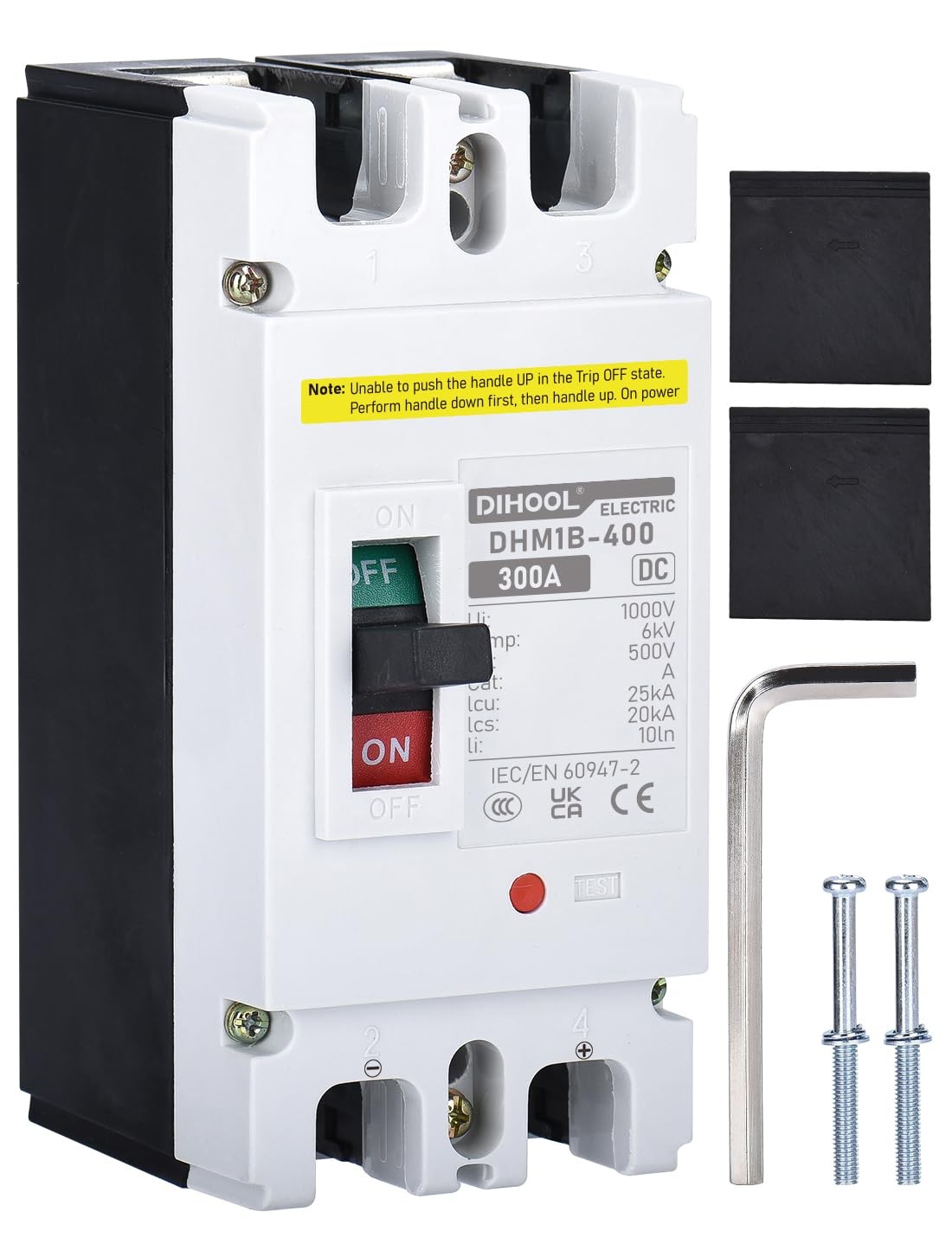 Heavy Duty Battery Disconnect Switch, 300 Amp DC Circuit Breaker for Power St