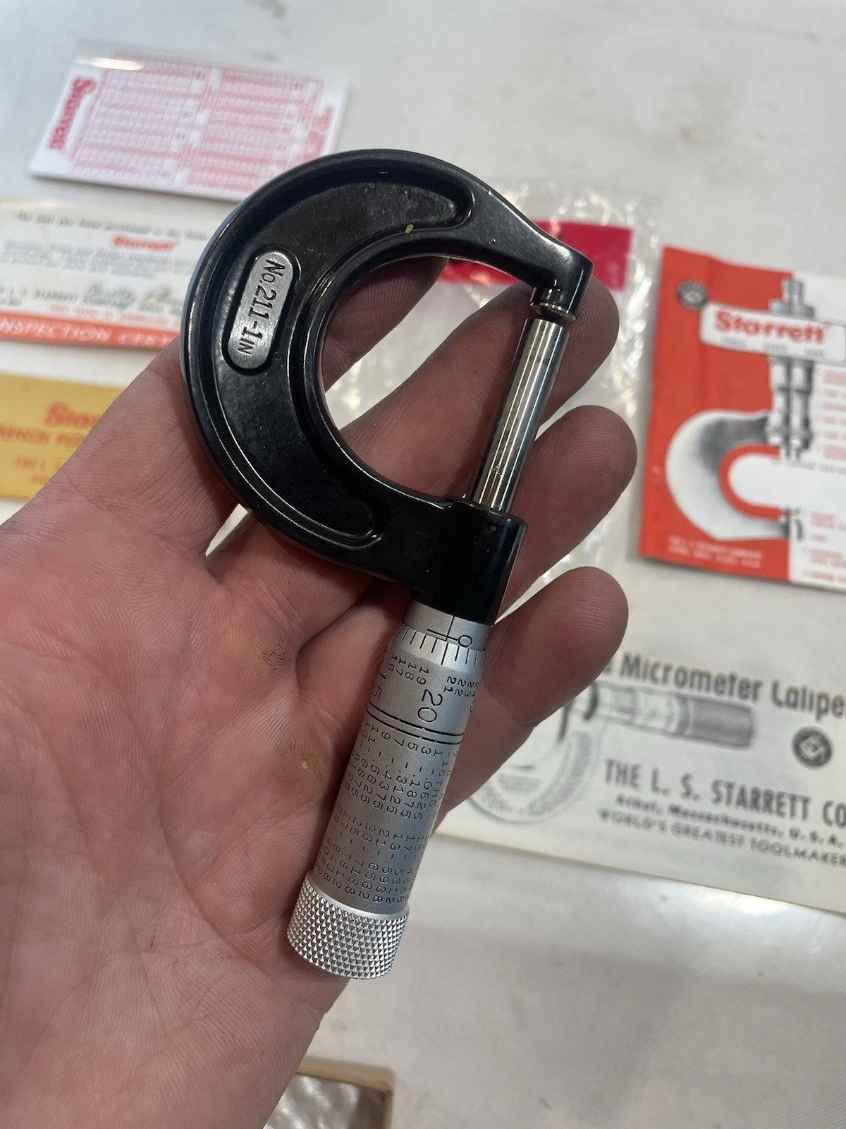 Vintage Starter 211P-1 Rounded Anvil Micrometer