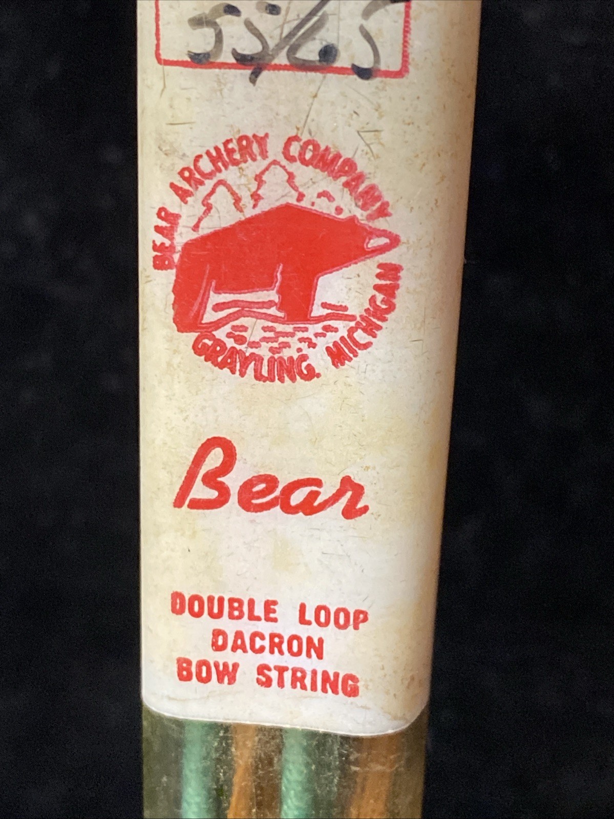 NOS Bear Archery Dacron Double Loop Recurve Bow String 60” 55/65 Weight H5