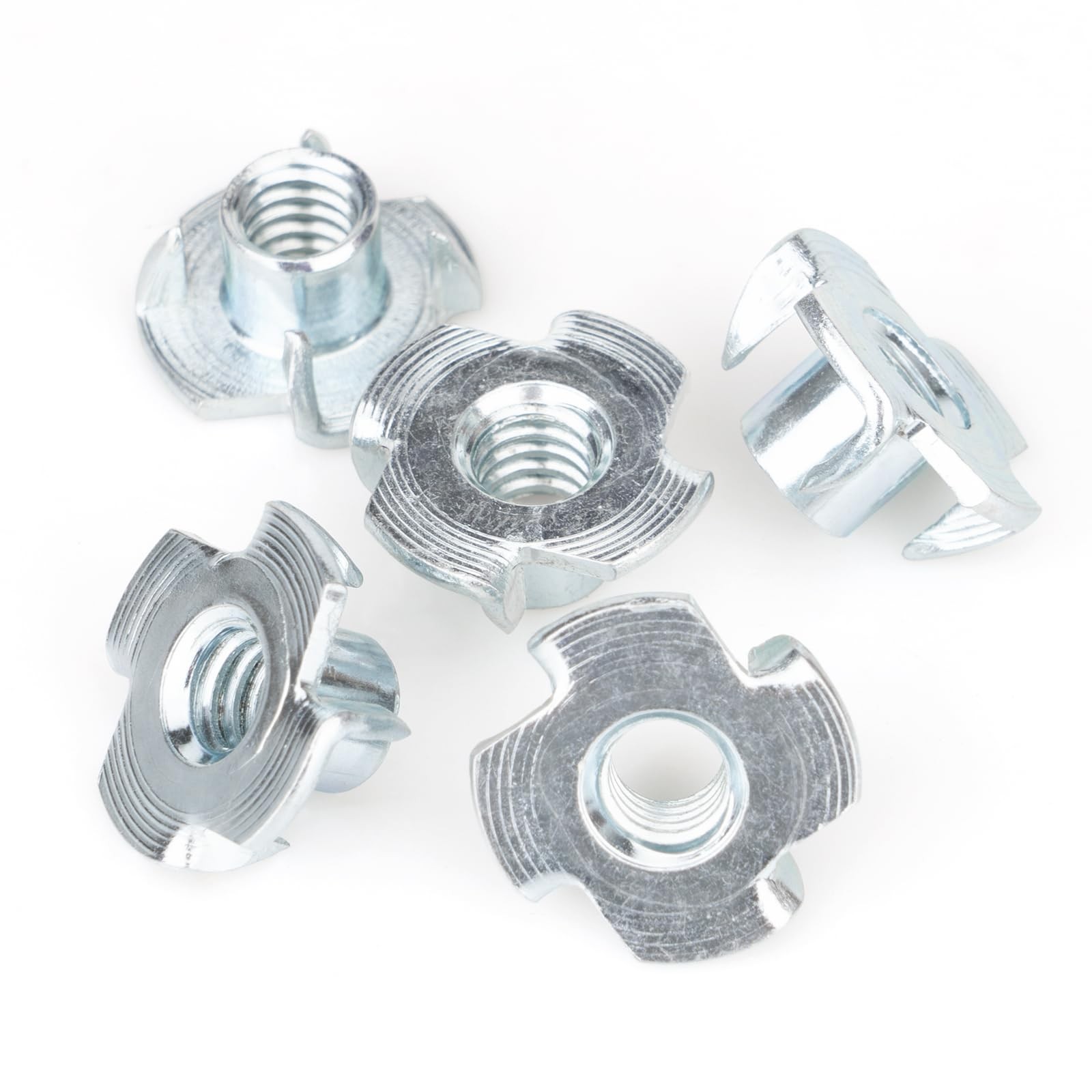 1/4"20 TNuts 100 Pack, ZincPlated Steel Corrosion Resistant, 5/16" Barrel Len...