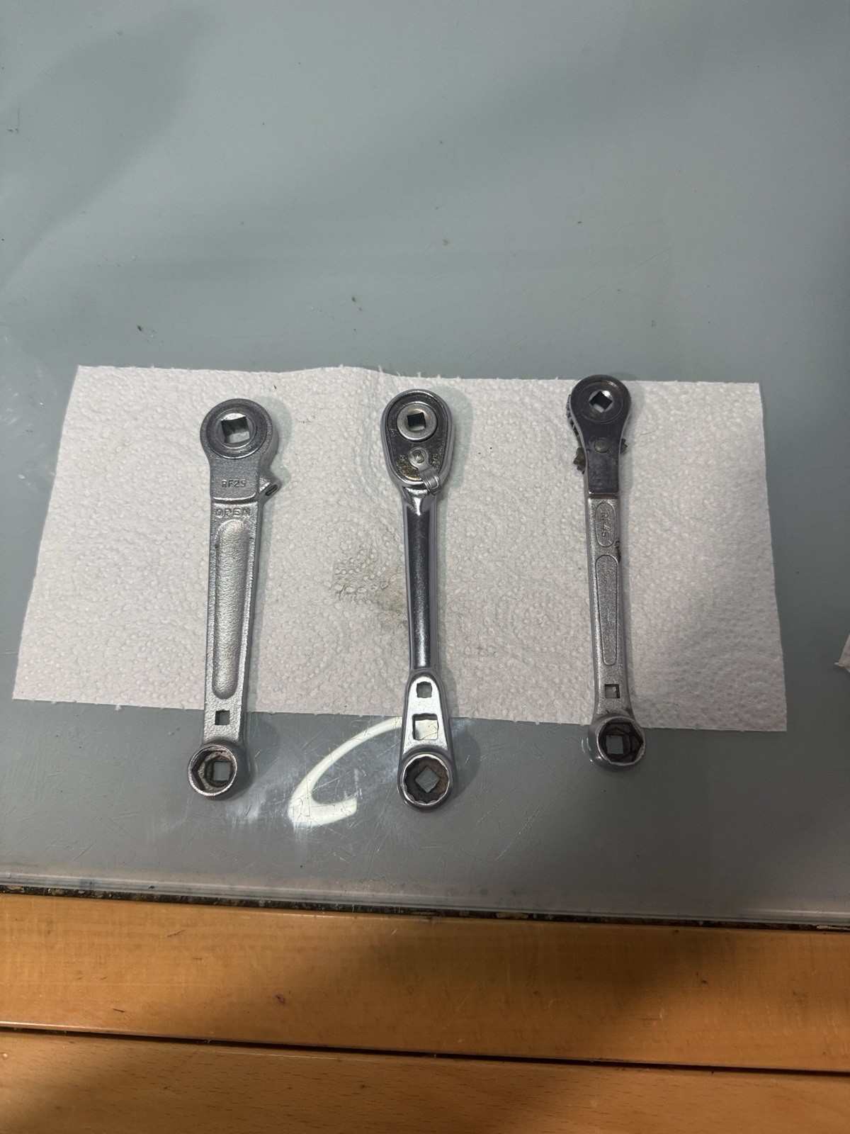 Lot Of 2 Vintage Bonney Rf25-rf45 & Duro-Chrome 4490 Ratcheting  Wrench USA Lot