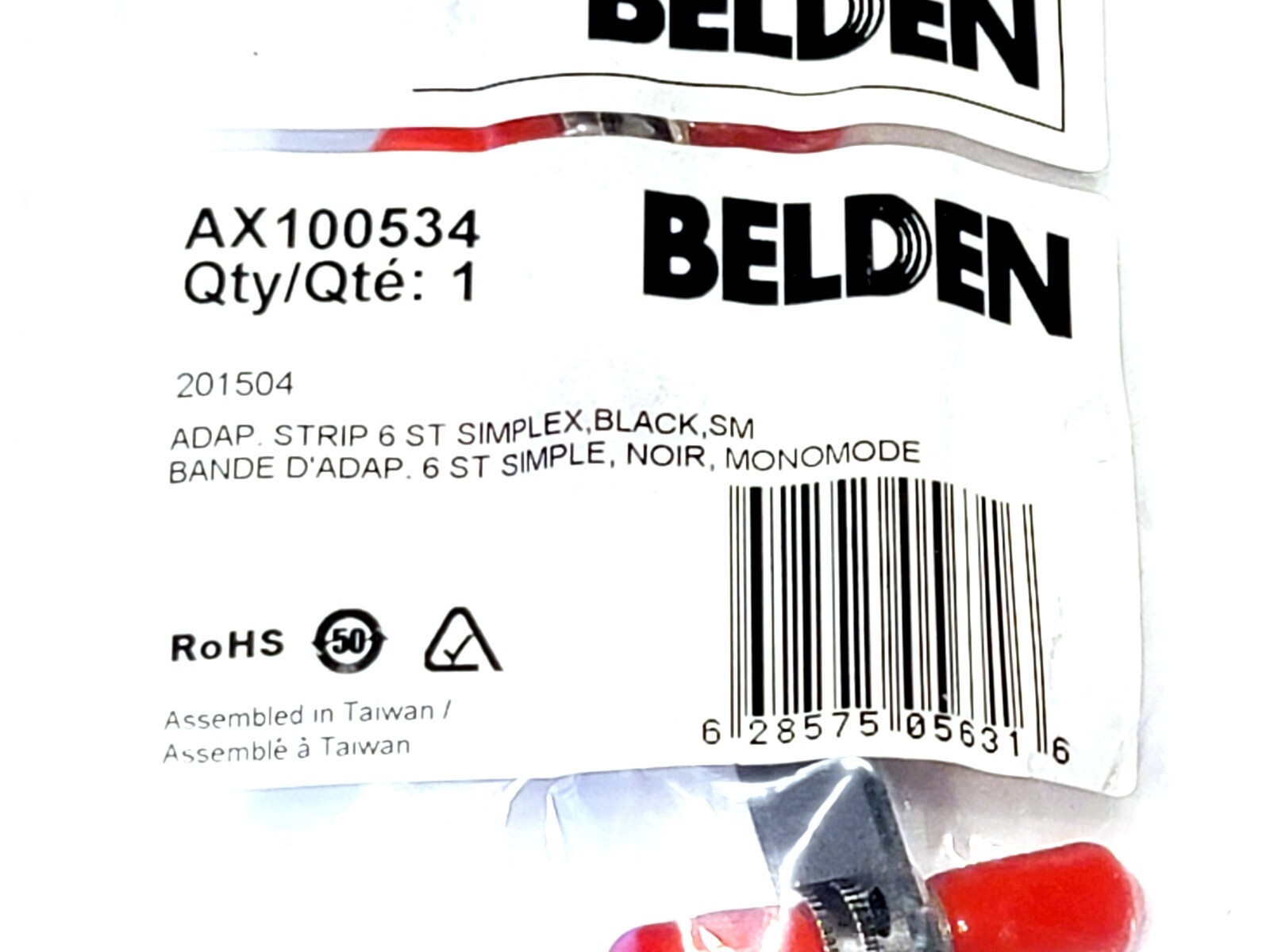 BELDEN AX100534, ADAP STRIP 6 ST SIMPLEX, BLACK, SM