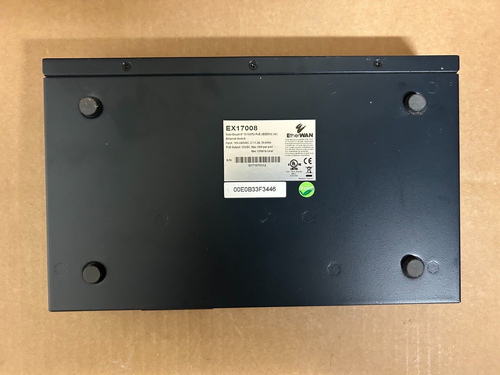 Etherwan EX17008 8 port 10/100TX Ethernet Switch Web-Smart PoE