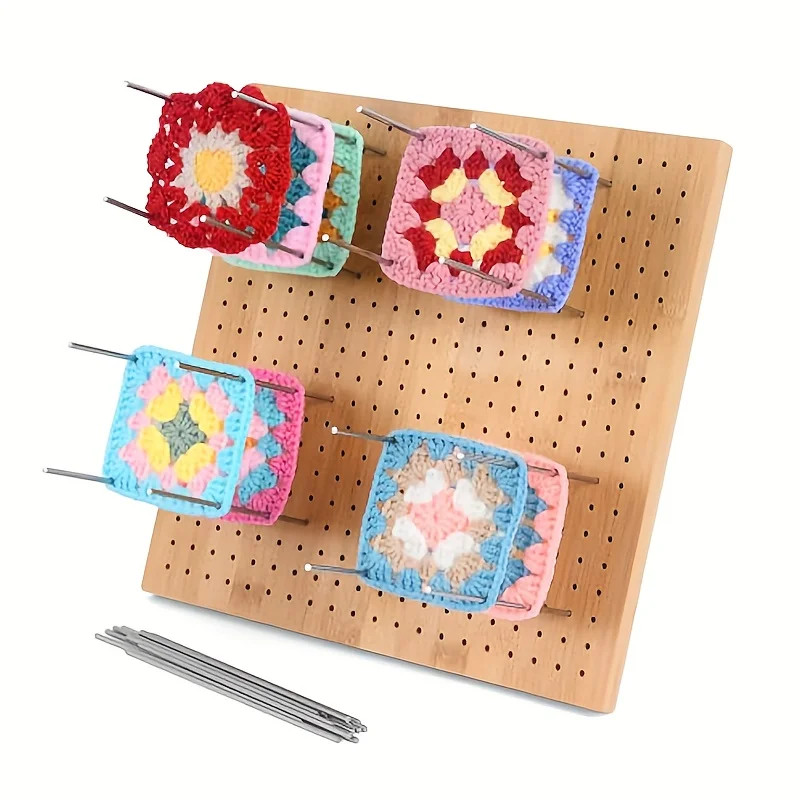 Bamboo Crochet Blocking Plate Grid Board for Weaving Projects