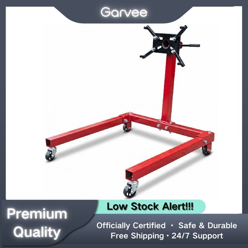 0.75 Ton Engine Stand | 1653LB Capacity, 360° Rotating Head, Tool Tray