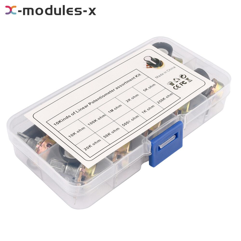 10PCS WH148 Potentiometer Switch With Knob 15MM B1K/10K/20K/50K/100K///1M Boxed