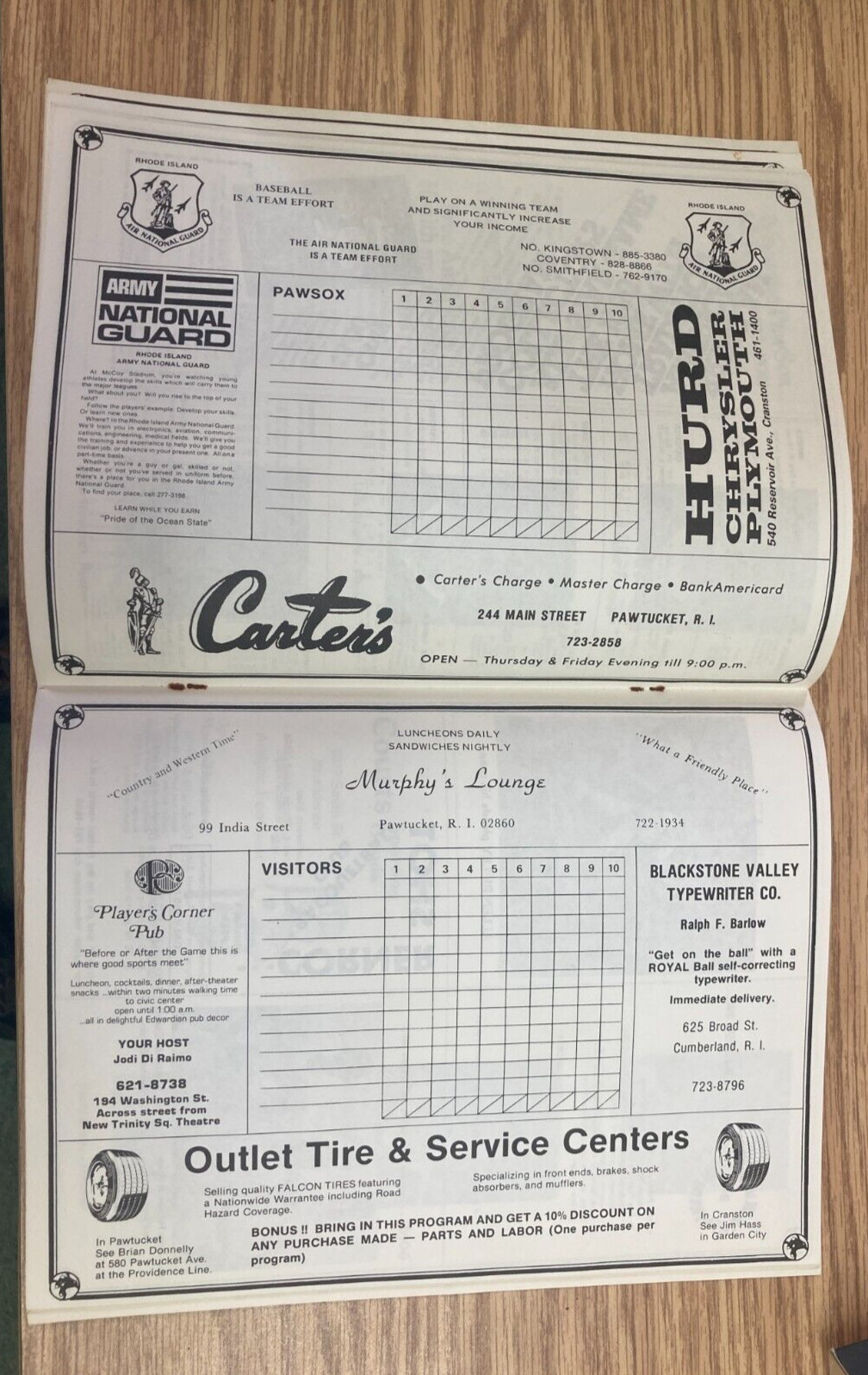 KAPPYS 1980 PAWTUCKET RED SOX OFFICIAL PROGRAM UNUSED C44