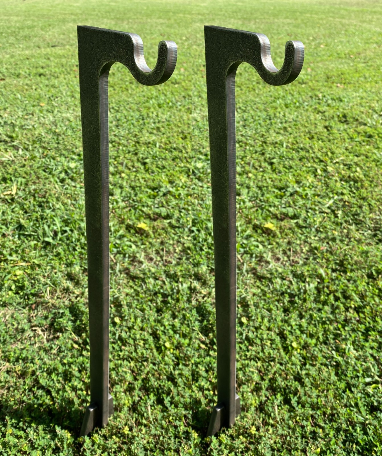 2pc Set 48" Tall 3/8 AR500 Ground Stake Stand w/ Hook for Steel Shooting Targets