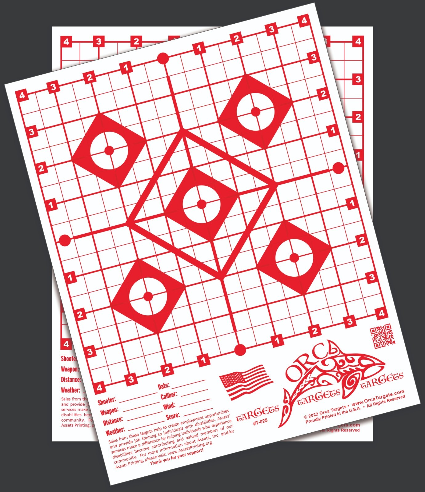 200 QTY Rifle/Pistol Paper Target - Sight in Scope FREE Shipping! [D:31] 12¢ EA