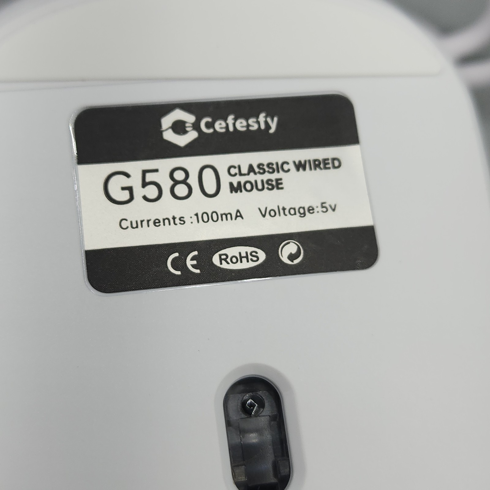 Mouse Cefesfy G580 White Wired Mouse New Open Box