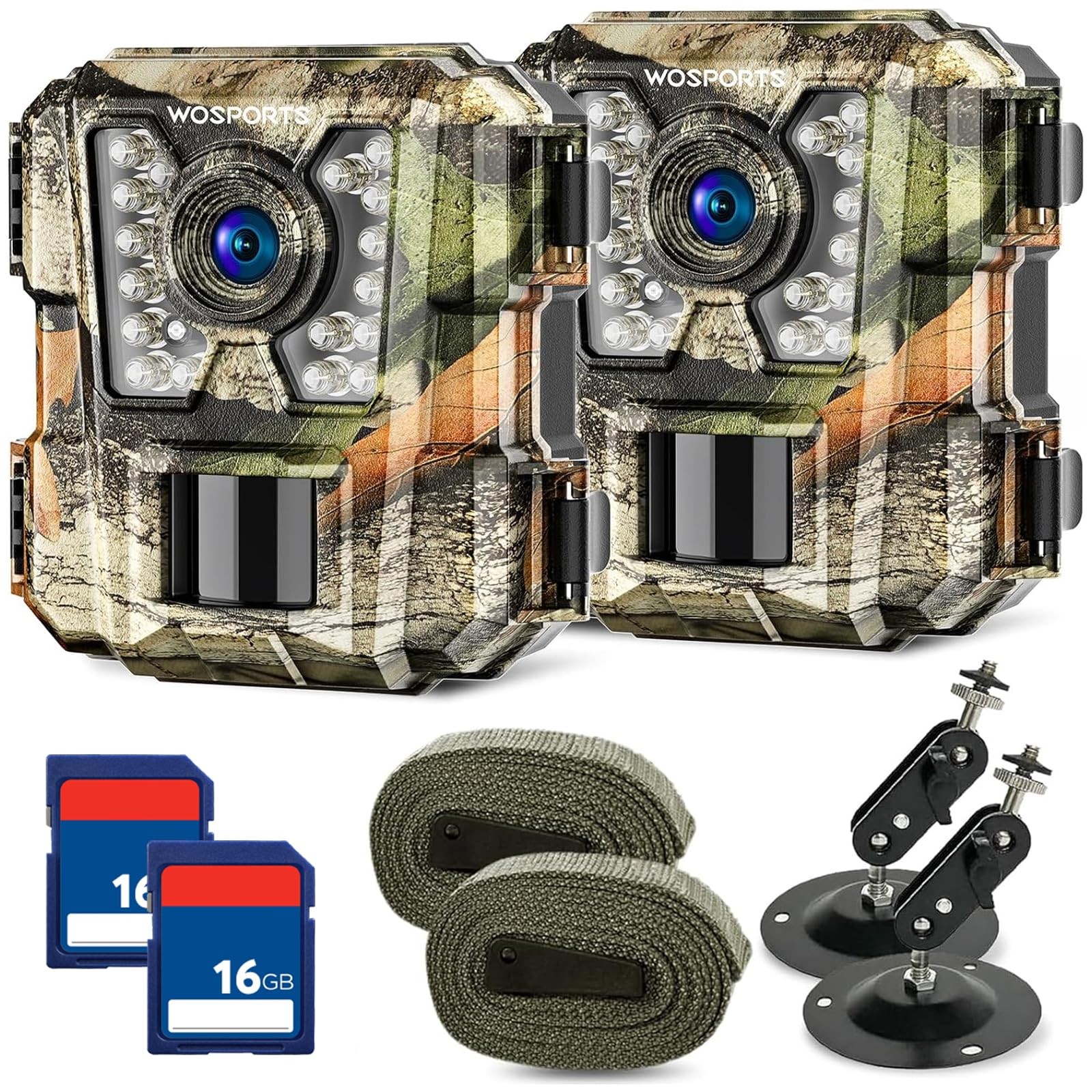 WOSPORTS Mini Trail Camera 2 Pack 24MP 1080P HD Game Camera Motion Activated
