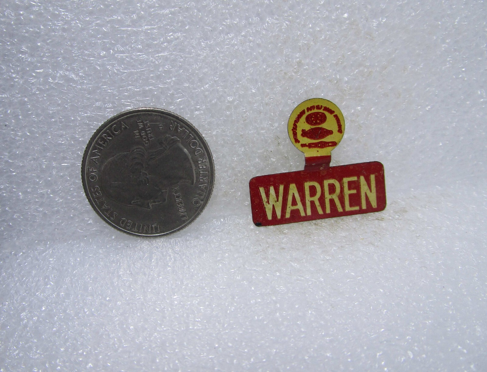Warren Political Tab Button Pin