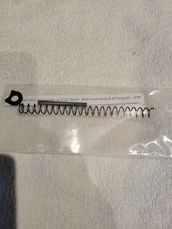 CUSTOM WOLFF SPRING KIT w/20, 22, 24, 26# RECOIL for a 1911 COMMANDER W/4.25"